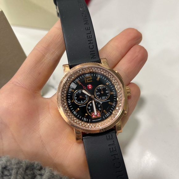 **RARE** Michele Rosegold Watch with diamonds - Picture 4 of 14